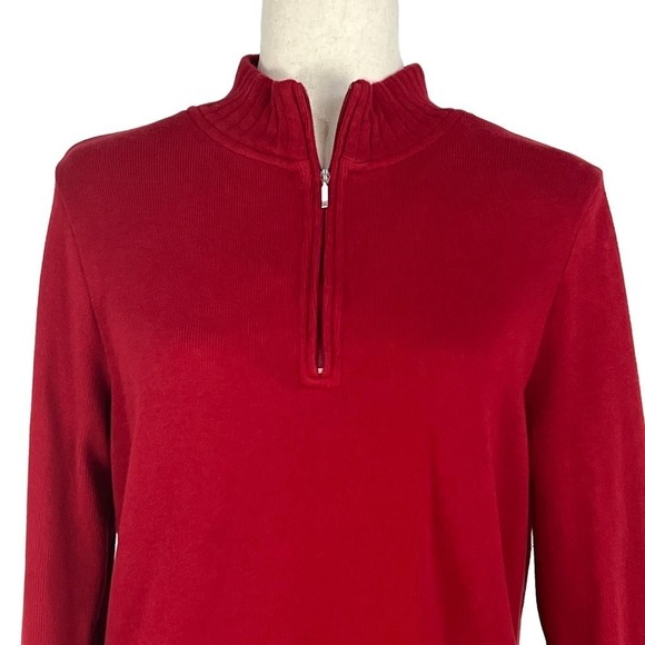 GEOFFREY BEENE QUARTER ZIP MOCK NECK KNITTED SPORT PULLOVER SWEATER RED XL EUC - Picture 4 of 12